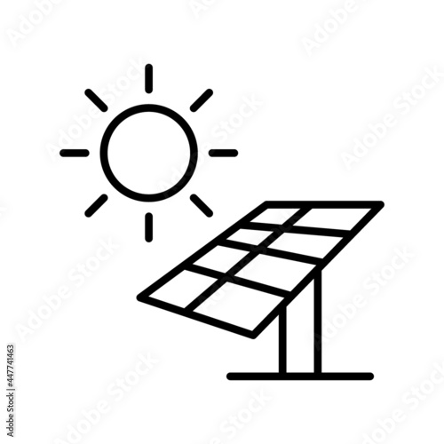 Solarpanel Vector Line Icon Design