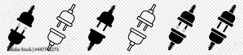 electric plug icon set, socket unplugged electric, vector illustration