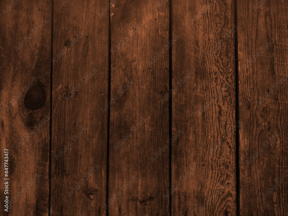 Naklejka premium Old grunge dark textured wooden background , vintage brown wood texture , top view teak wood paneling
