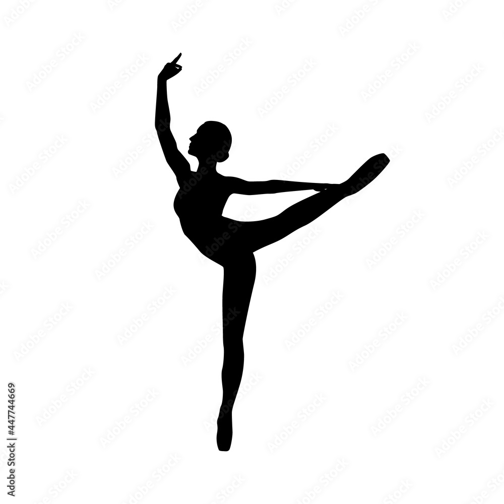 Dancer woman silhouette vector illustration black and white Dancer woman silhouette vector illustration black and white