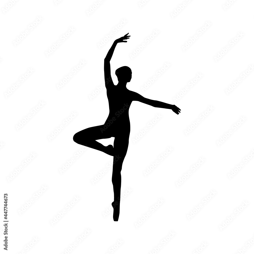 Dancer woman silhouette vector illustration black and white