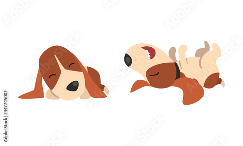 Jack Russell Terrier Set, Adorable Pet Animal Activity Cartoon Vector Illustration