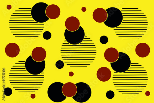 Geometric shapes. Abstract composition. Yellow, black and red colors. photo