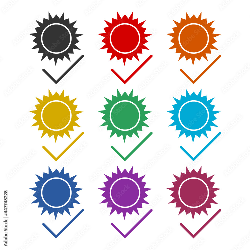 UV protection color icon set UV protection color icon set