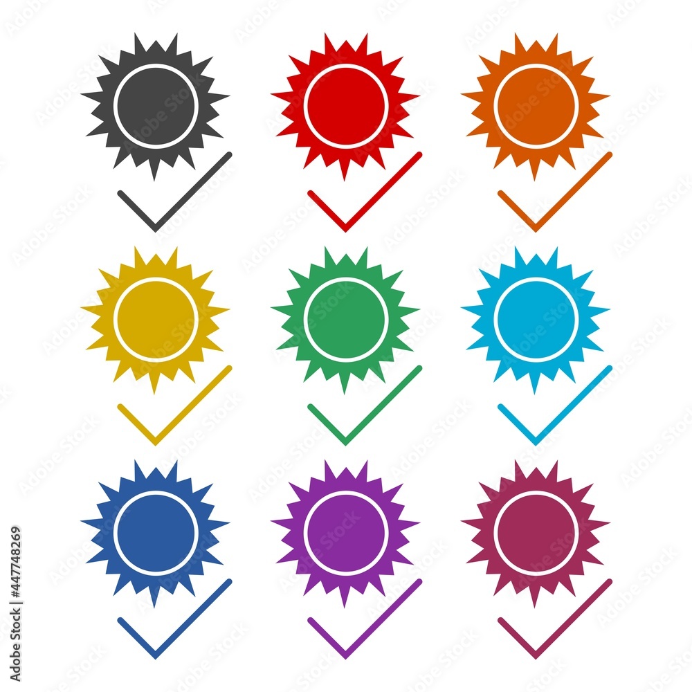 UV protection color icon set UV protection color icon set