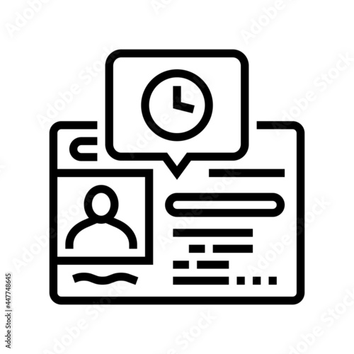 renewal driver license id card line icon vector. renewal driver license id card sign. isolated contour symbol black illustration