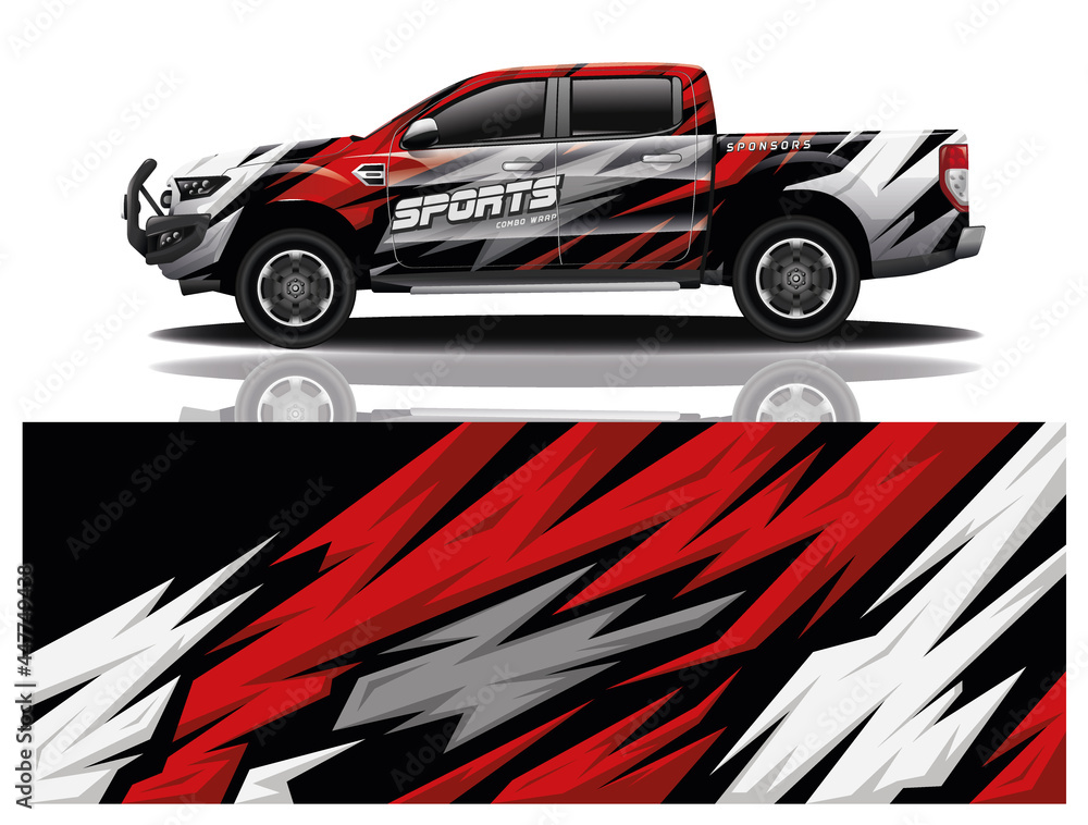 Car decal wrap design vector