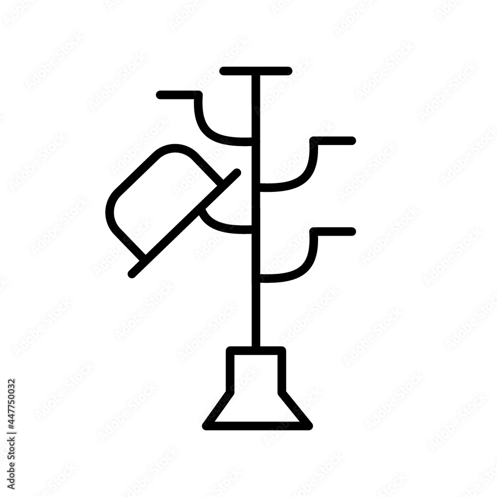 Hatstand Vector Line Icon Design