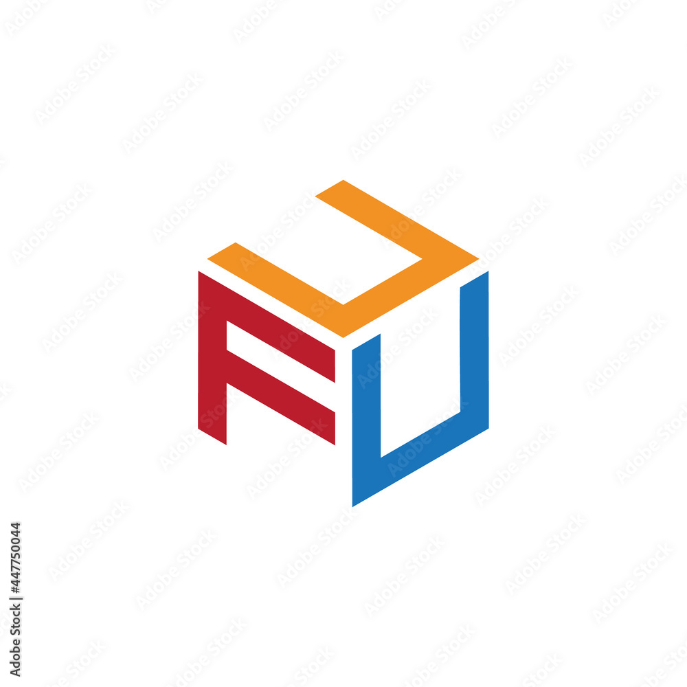 Hexagon logo with the letters UFU design Hexagon logo with the letters UFU design