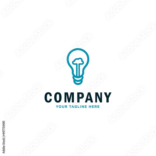 abstract light bulb idea logo