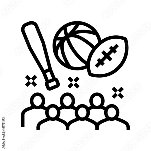 sports kids party line icon vector. sports kids party sign. isolated contour symbol black illustration