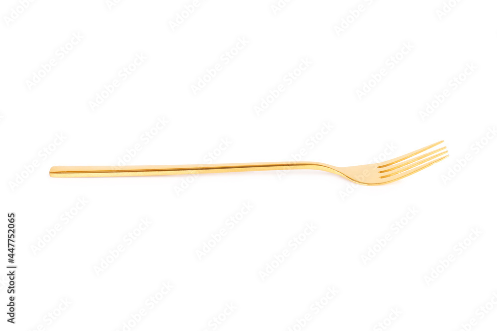 fork brass gold isolated on white background fork brass gold isolated on white background