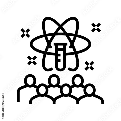 science kids party line icon vector. science kids party sign. isolated contour symbol black illustration