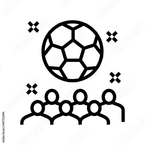 soccer kids party line icon vector. soccer kids party sign. isolated contour symbol black illustration