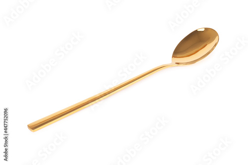 spoon brass gold isolated on white background