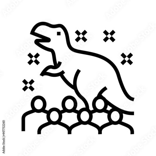 dinosaur kids party line icon vector. dinosaur kids party sign. isolated contour symbol black illustration