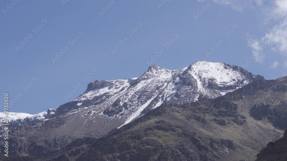 A time-lapse of the snow-capped Iztaccihuatl Volcano, Central Mexico under a clear sky in 4K A time-lapse of the snow-capped Iztaccihuatl Volcano, Central Mexico under a clear sky in 4K