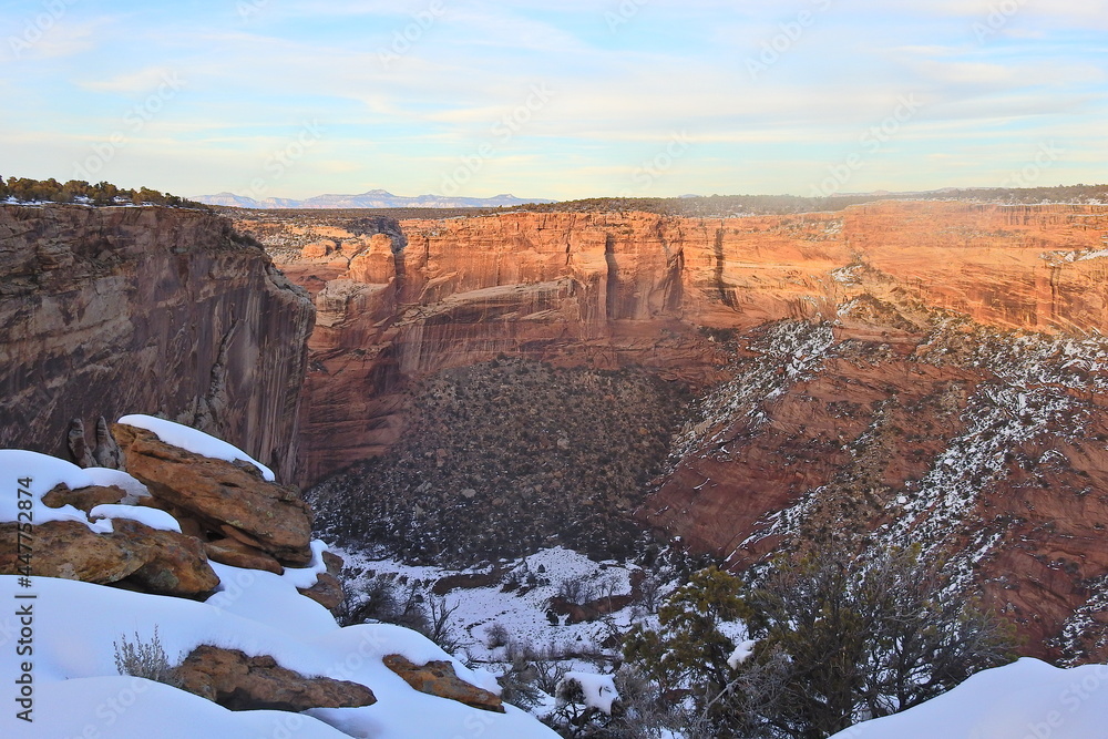 The beautiful winter scenery of Canyon De Chelly, in Chinle, Apache County, northeastern Arizona.