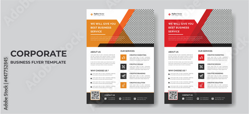 Corporate Business flyer template vector design, Flyer Template Geometric shape used for business poster layout, IT Company flyer, corporate banners, and leaflets. Graphic design layout modern flyer