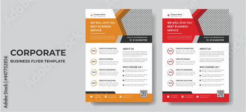 Corporate Business flyer template vector design, Flyer Template Geometric shape used for business poster layout, IT Company flyer, corporate banners, and leaflets. Graphic design layout modern flyer