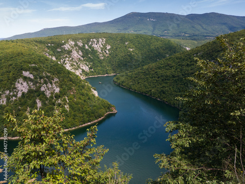 Bocac artificial lake in the canyon of the river Vrbas between the Manjaca and Cemernica mountains in the towns of Banja Luka, Knezevo and Mrkonjic Grad