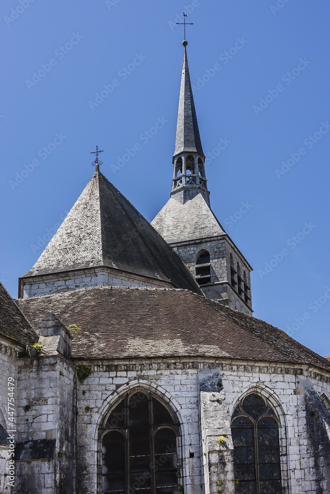 Holy Cross Church (Eglise Sainte Croix, first half of XII century) in Provins. Provins - commune in Seine-et-Marne department, Ile-de-France region, north-central France.
