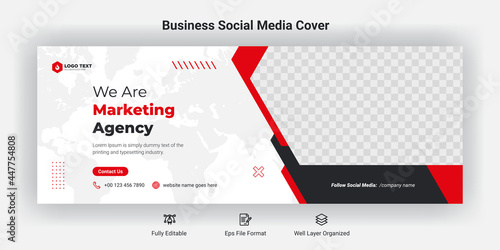 Creative corporate business marketing social media facebook cover banner post template 