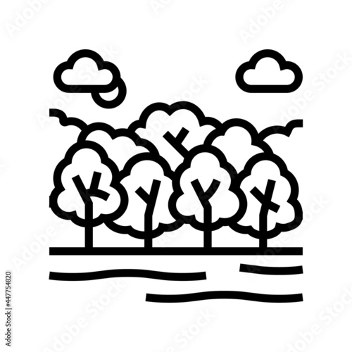 deciduous forests line icon vector. deciduous forests sign. isolated contour symbol black illustration