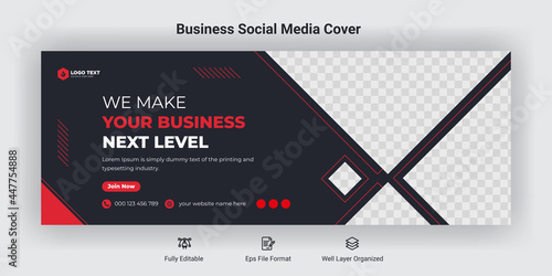Creative corporate business marketing social media facebook cover banner post template 