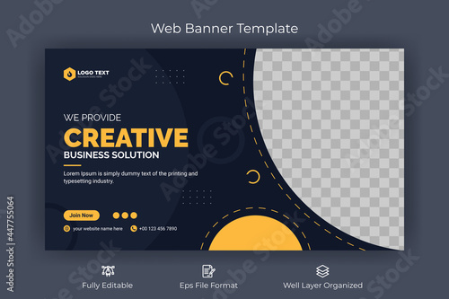 Creative corporate social media  web banner and youtube thumbnail template | Youtube live stream video thumbnail for marketing agency | video thumbnail | Youtube thumbnail