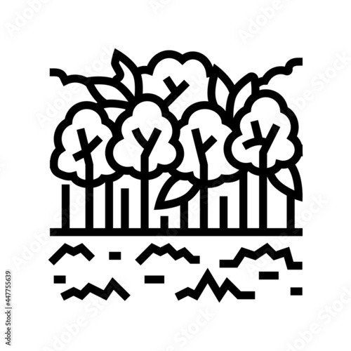 broadleaf forests line icon vector. broadleaf forests sign. isolated contour symbol black illustration