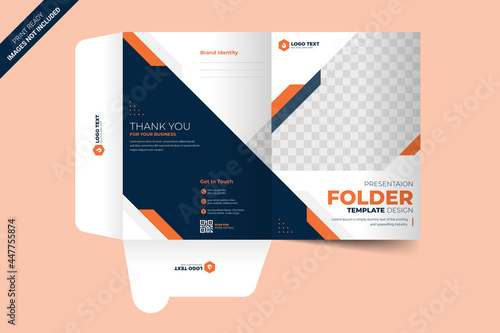	
Presentation folder template design, Folder design, cover for catalog, brochures photo