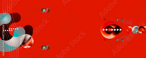 Abstract futuristic background 3d balls vector illustration pearls gentle pastel shades Japanese restrained style. Charm of a jewelry graphic with lines and beads. Stock vector graphics