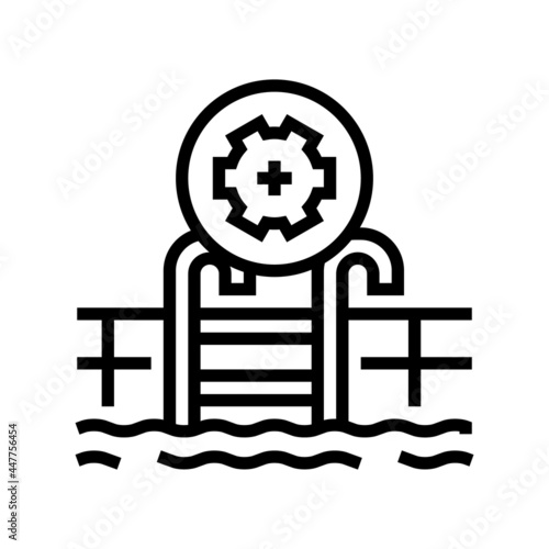 commercial pool services line icon vector. commercial pool services sign. isolated contour symbol black illustration