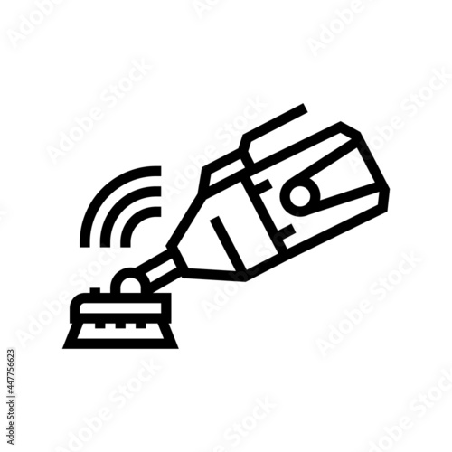 handheld suction cleaner pool line icon vector. handheld suction cleaner pool sign. isolated contour symbol black illustration