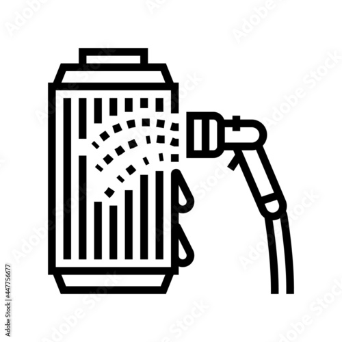 filter cleaning line icon vector. filter cleaning sign. isolated contour symbol black illustration