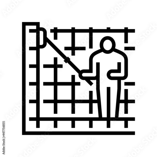 cleaning pool walls line icon vector. cleaning pool walls sign. isolated contour symbol black illustration