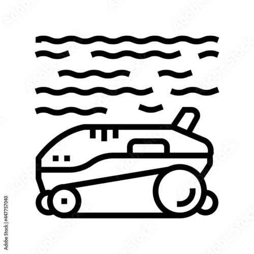 robot cleaner pool line icon vector. robot cleaner pool sign. isolated contour symbol black illustration