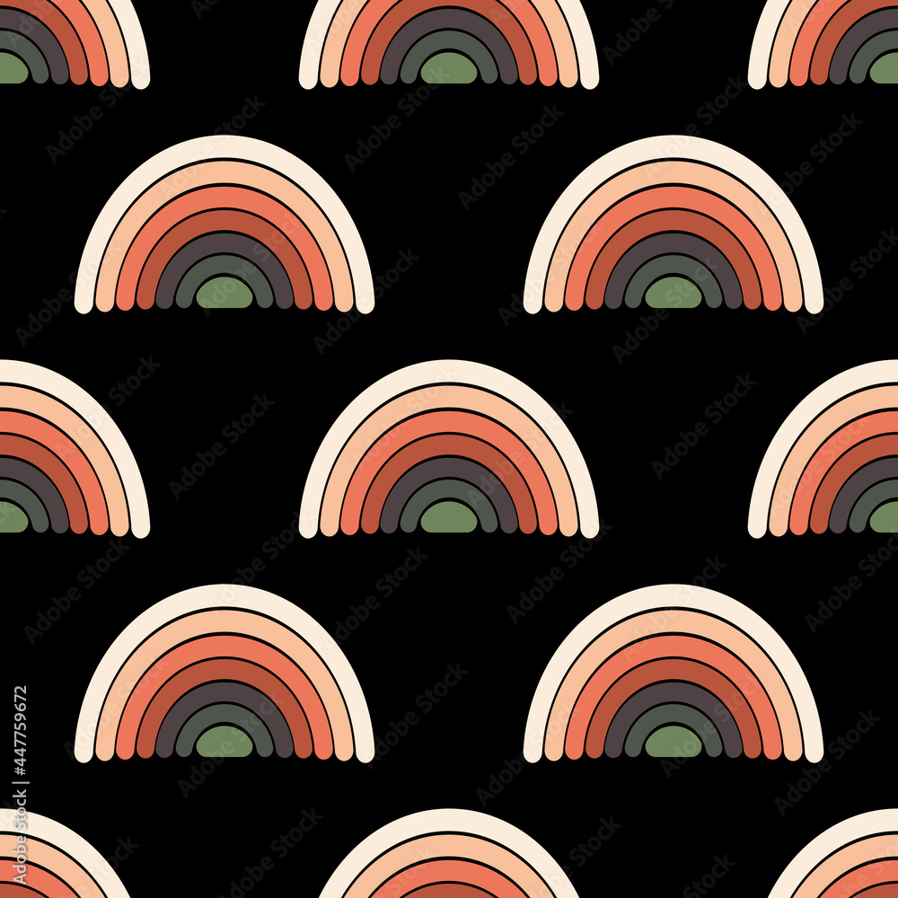 Multicolored arc curved lines on a black background. Seamless patterns with Wi-Fi signal or rainbow for trendy fabrics, modern wrapping paper, decorative pillows. Multicolored arc curved lines on a black background. Seamless patterns with Wi-Fi signal or rainbow for trendy fabrics, modern wrapping paper, decorative pillows.