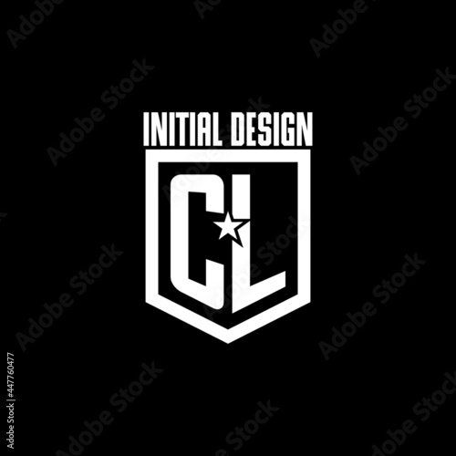 CL initial gaming logo with shield and star style design