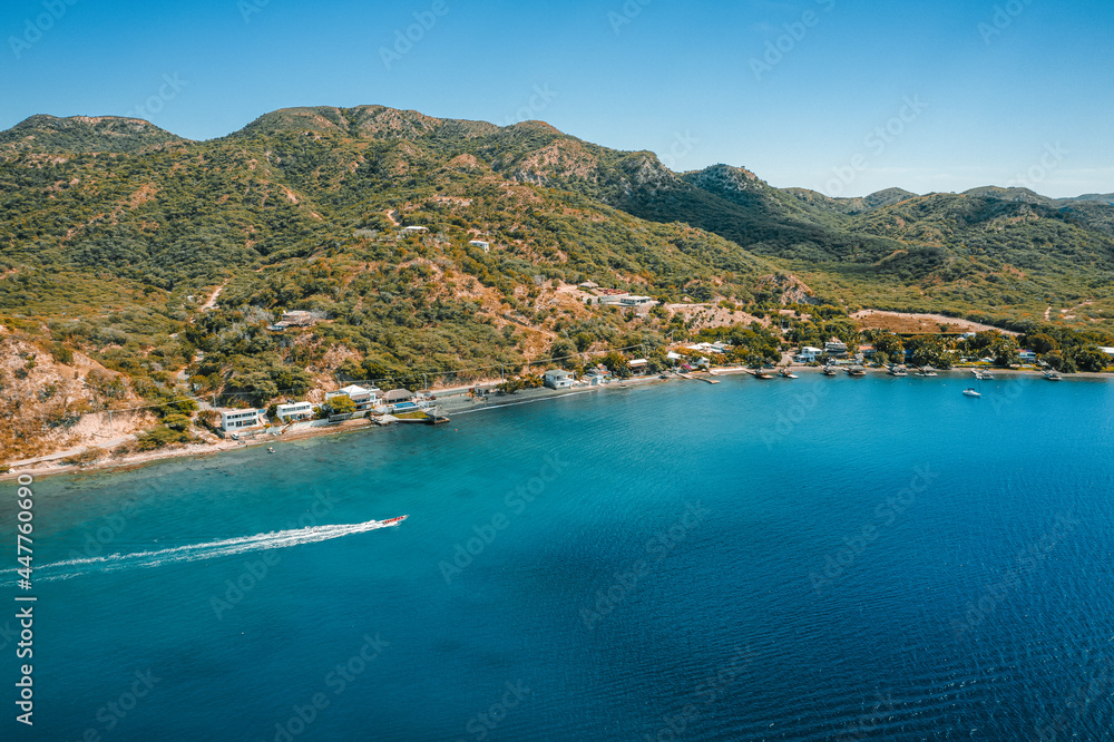 Aerial view of houses on the coast of Palmar de Ocoa, Dominican Republic Aerial view of houses on the coast of Palmar de Ocoa, Dominican Republic