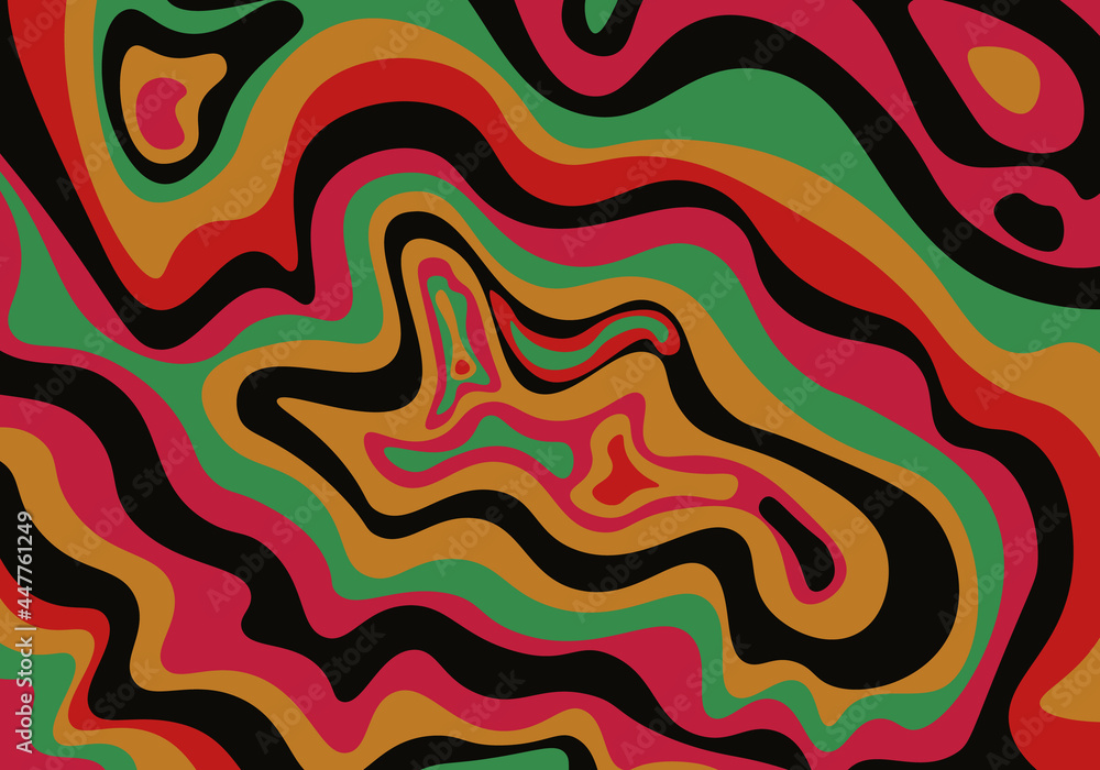 Abstract psychedelic groovy background. Vector.