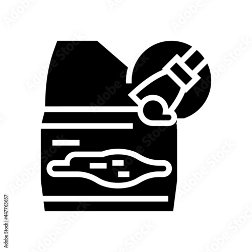auto body filler bondo glyph icon vector. auto body filler bondo sign. isolated contour symbol black illustration