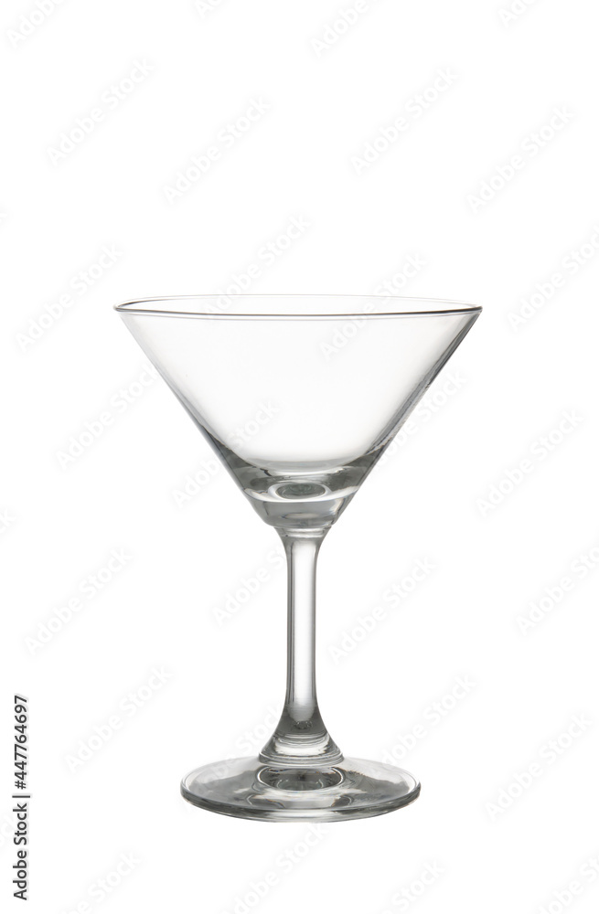 Empty martini glass isolated on a white background, Suitable for creative graphic design Empty martini glass isolated on a white background, Suitable for creative graphic design