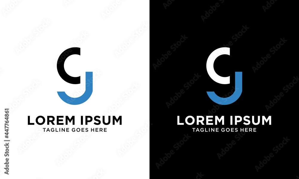 letter C J unique sign vector design logo business card letter C J unique sign vector design logo business card