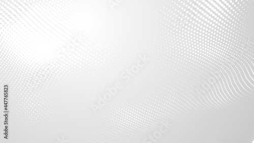 Dot white gray wave light technology texture background. Abstract big data digital concept. 3d rendering.