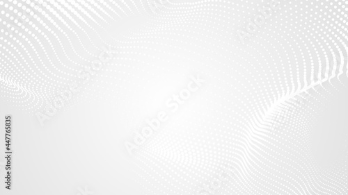Fototapeta Naklejka Na Ścianę i Meble -  Dot white gray wave light technology texture background. Abstract big data digital concept. 3d rendering.