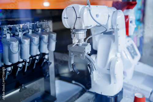 Photography Automated production line, robot for working in industrial food factory