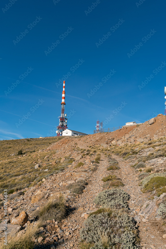 telecommunications antennas on the mountain