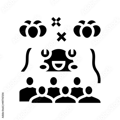 monster kids party glyph icon vector. monster kids party sign. isolated contour symbol black illustration
